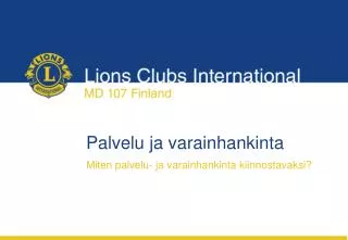 palvelu ja varainhankinta