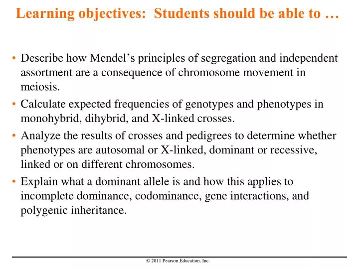 learning objectives students should be able to