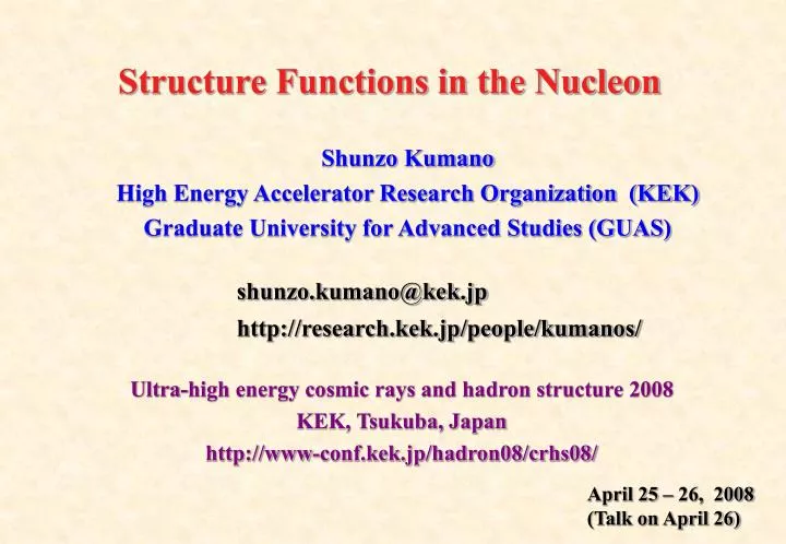 structure functions in the nucleon