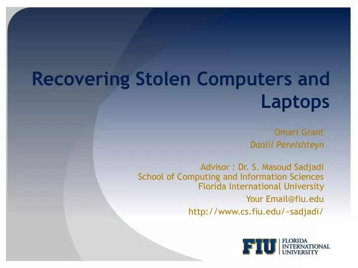 recovering stolen computers and laptops