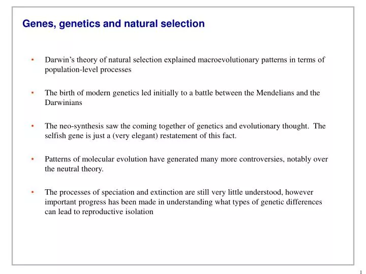 genes genetics and natural selection