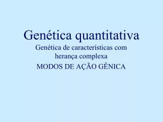 gen tica quantitativa