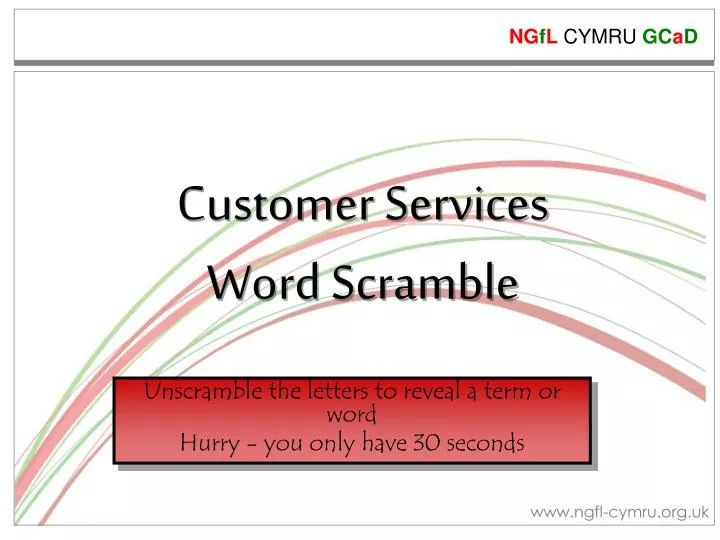 customer services word scramble