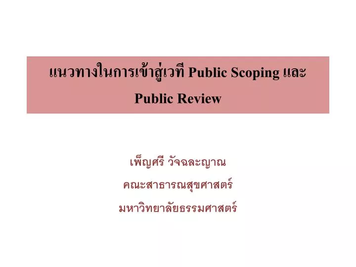 public scoping public review