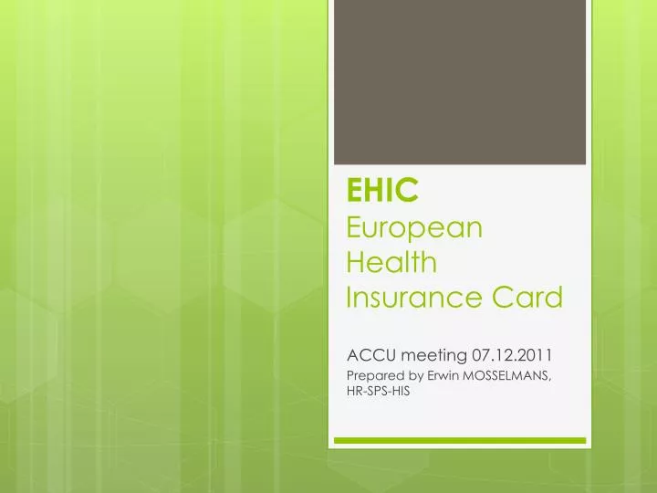 ehic european health insurance card
