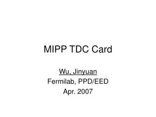 MIPP TDC Card