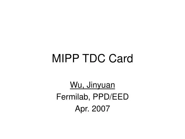 mipp tdc card