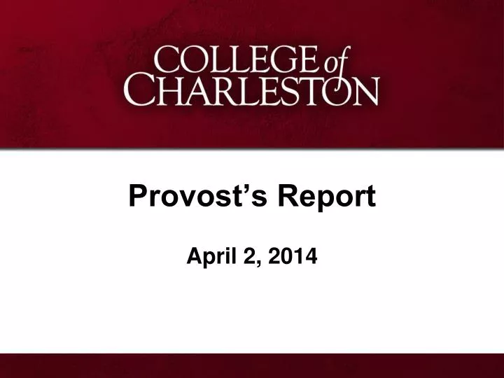 provost s report
