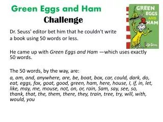 Green Eggs and Ham Challenge