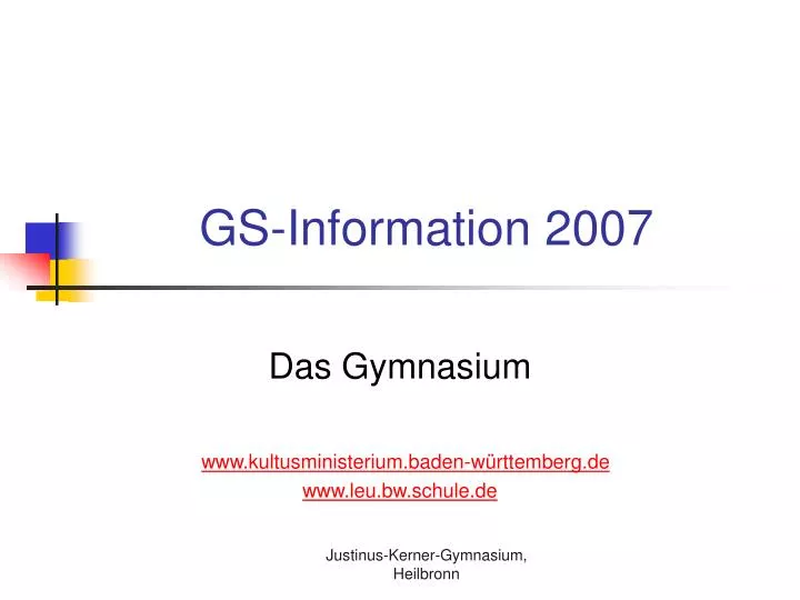 gs information 2007
