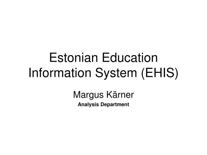 estonian education information system ehis
