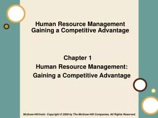 Human Resource Management Gaining a Competitive Advantage