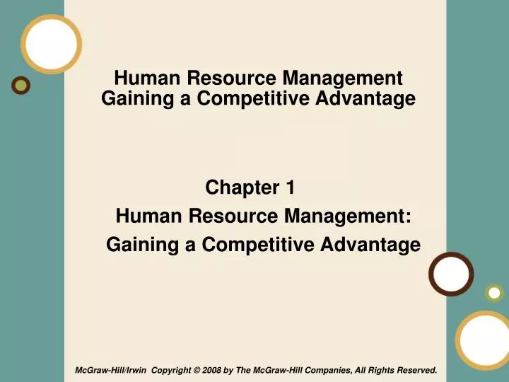 human resource management gaining a competitive advantage