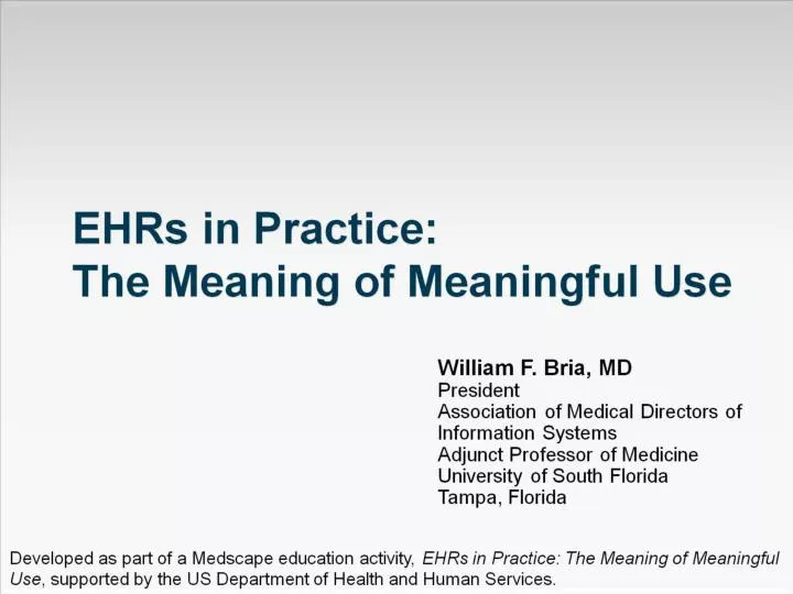 ehrs in practice the meaning of meaningful use