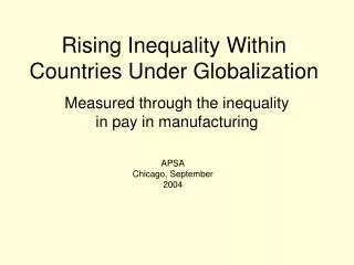 Rising Inequality Within Countries Under Globalization