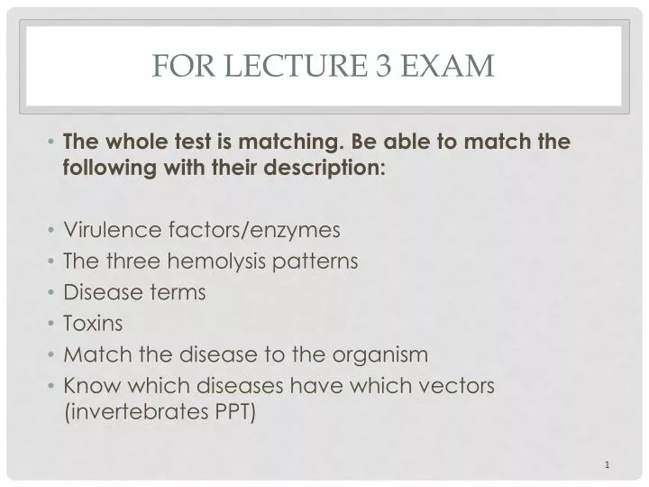 for lecture 3 exam