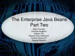 The Enterprise Java Beans Part Two