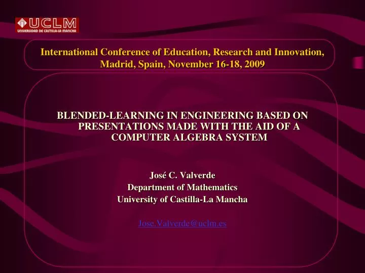 international conference of education research and innovation madrid spain november 16 18 2009