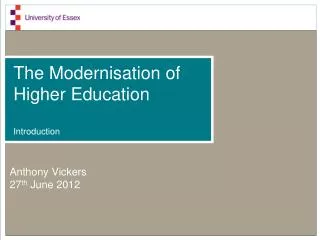 The Modernisation of Higher Education Introduction
