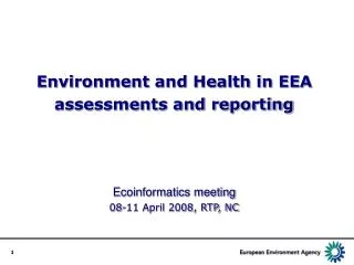 EEA work in Environment and Health