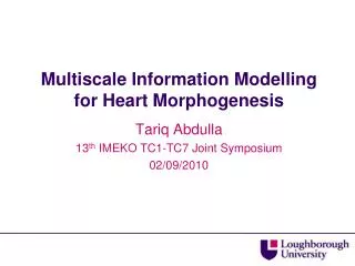 Multiscale Information Modelling for Heart Morphogenesis