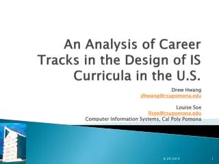 An Analysis of Career Tracks in the Design of IS Curricula in the U.S.
