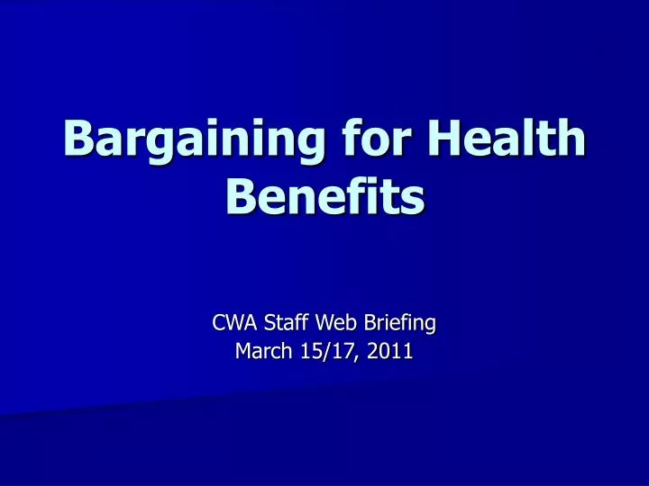 bargaining for health benefits