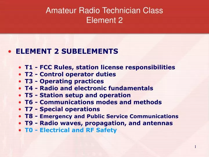 amateur radio technician class element 2