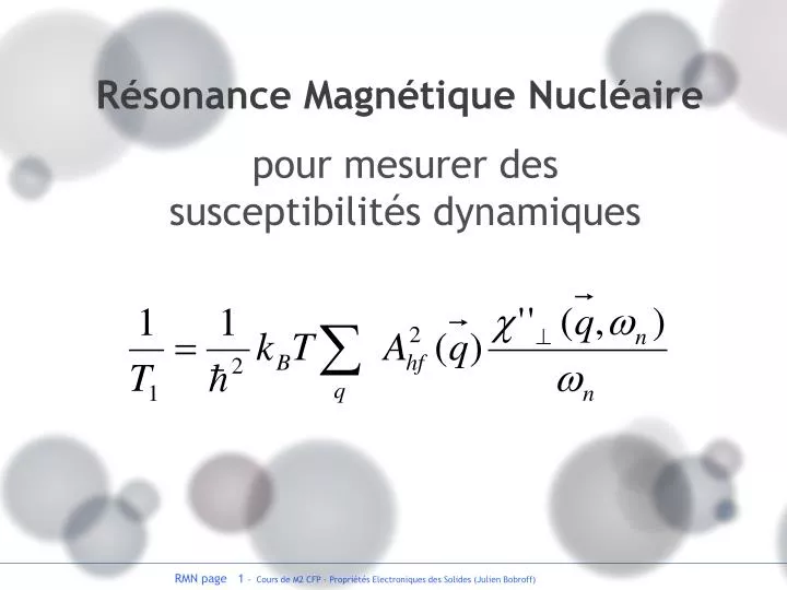 r sonance magn tique nucl aire