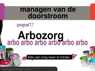 managen van de doorstroom