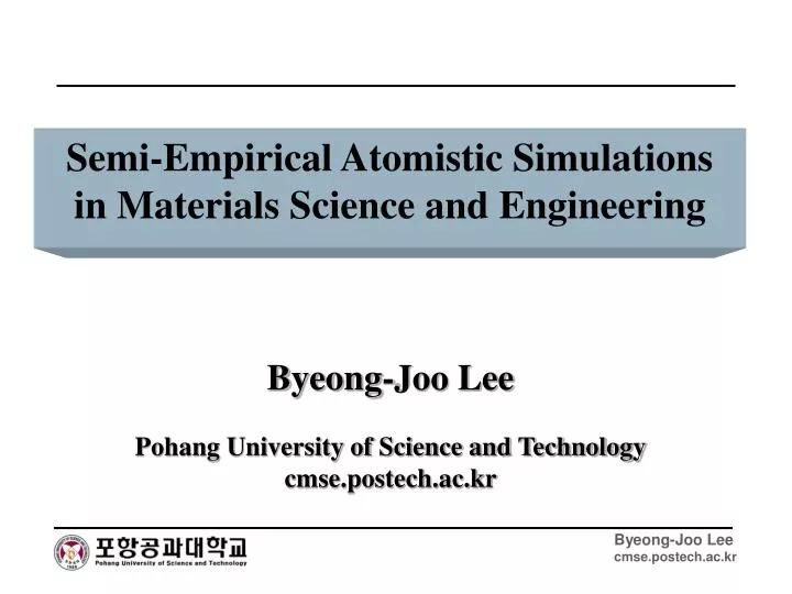 semi empirical atomistic simulations in materials science and engineering