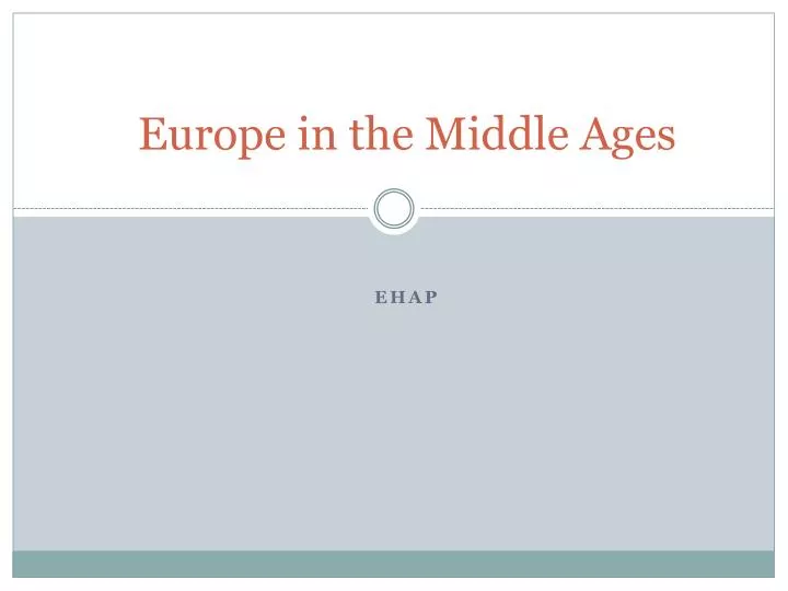 europe in the middle ages