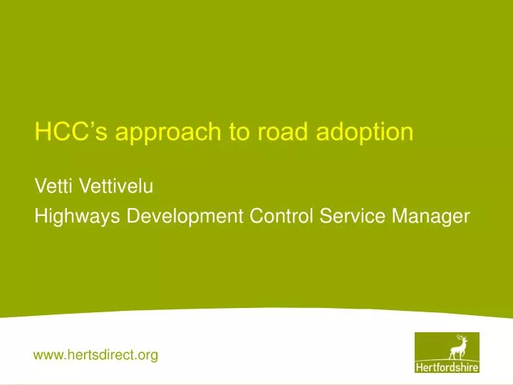 hcc s approach to road adoption