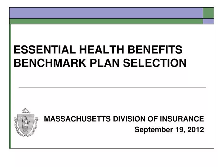 essential health benefits benchmark plan selection