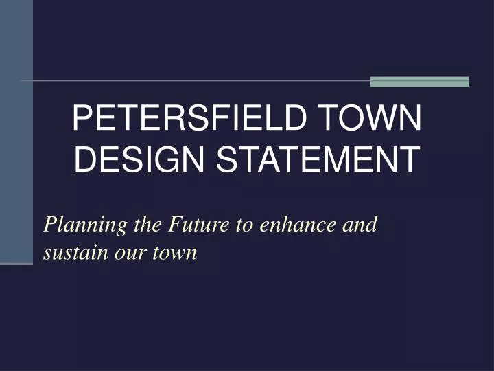 planning the future to enhance and sustain our town