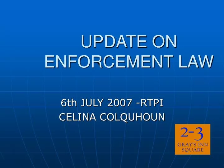update on enforcement law