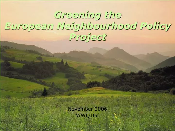 greening the european neighbourhood policy project