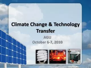 Climate Change &amp; Technology Transfer