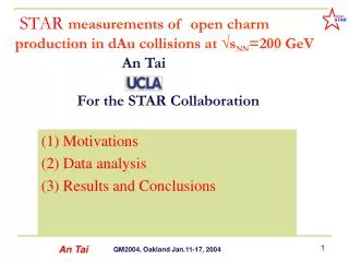 (1) Motivations (2) Data analysis (3) Results and Conclusions