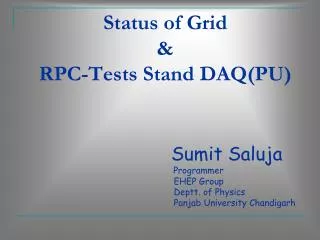 Status of Grid &amp; RPC-Tests Stand DAQ(PU)