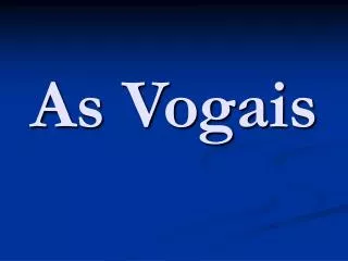 as vogais