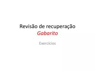 revis o de recupera o gabarito