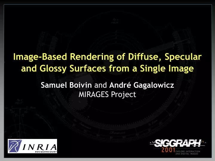 image based rendering of diffuse specular and glossy surfaces from a single image