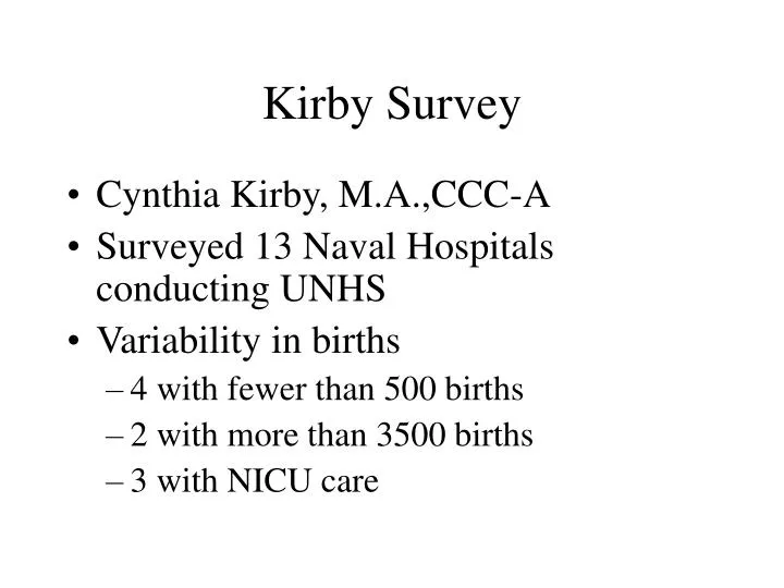 kirby survey