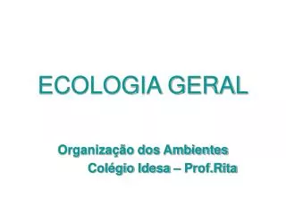 ecologia geral