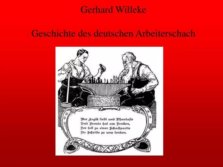 gerhard willeke geschichte des deutschen arbeiterschach