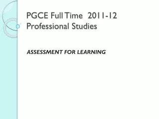PGCE Full Time 2011-12 Professional Studies