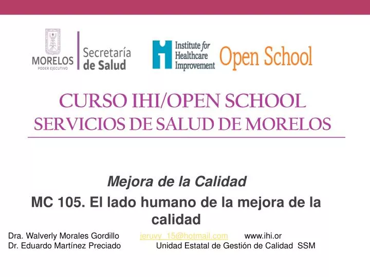 curso ihi open school servicios de salud de morelos