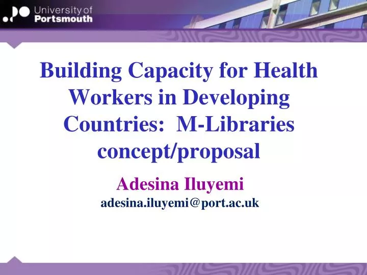 building capacity for health workers in developing countries m libraries concept proposal
