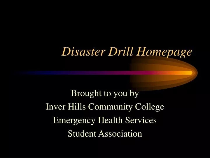 disaster drill homepage